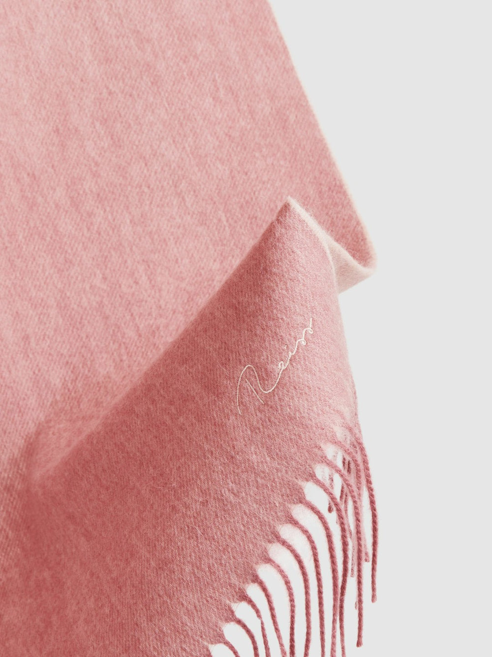 Reiss | Wool-Cashmere Scarf in Blush
