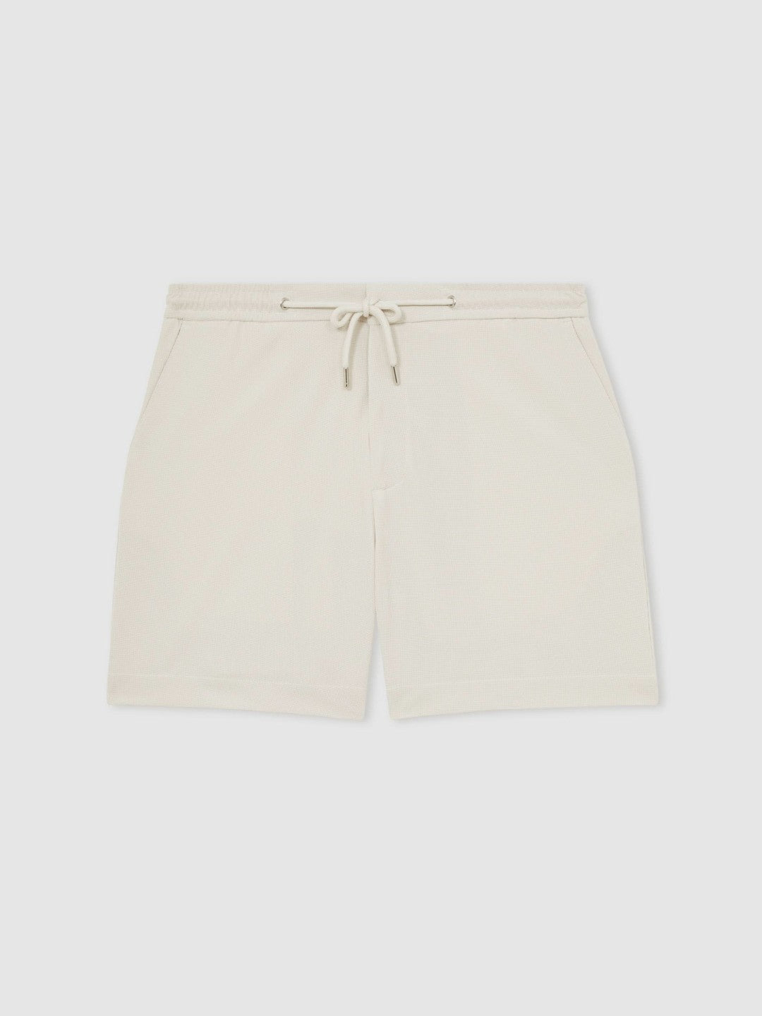 Reiss | Textured Drawstring Shorts in Stone