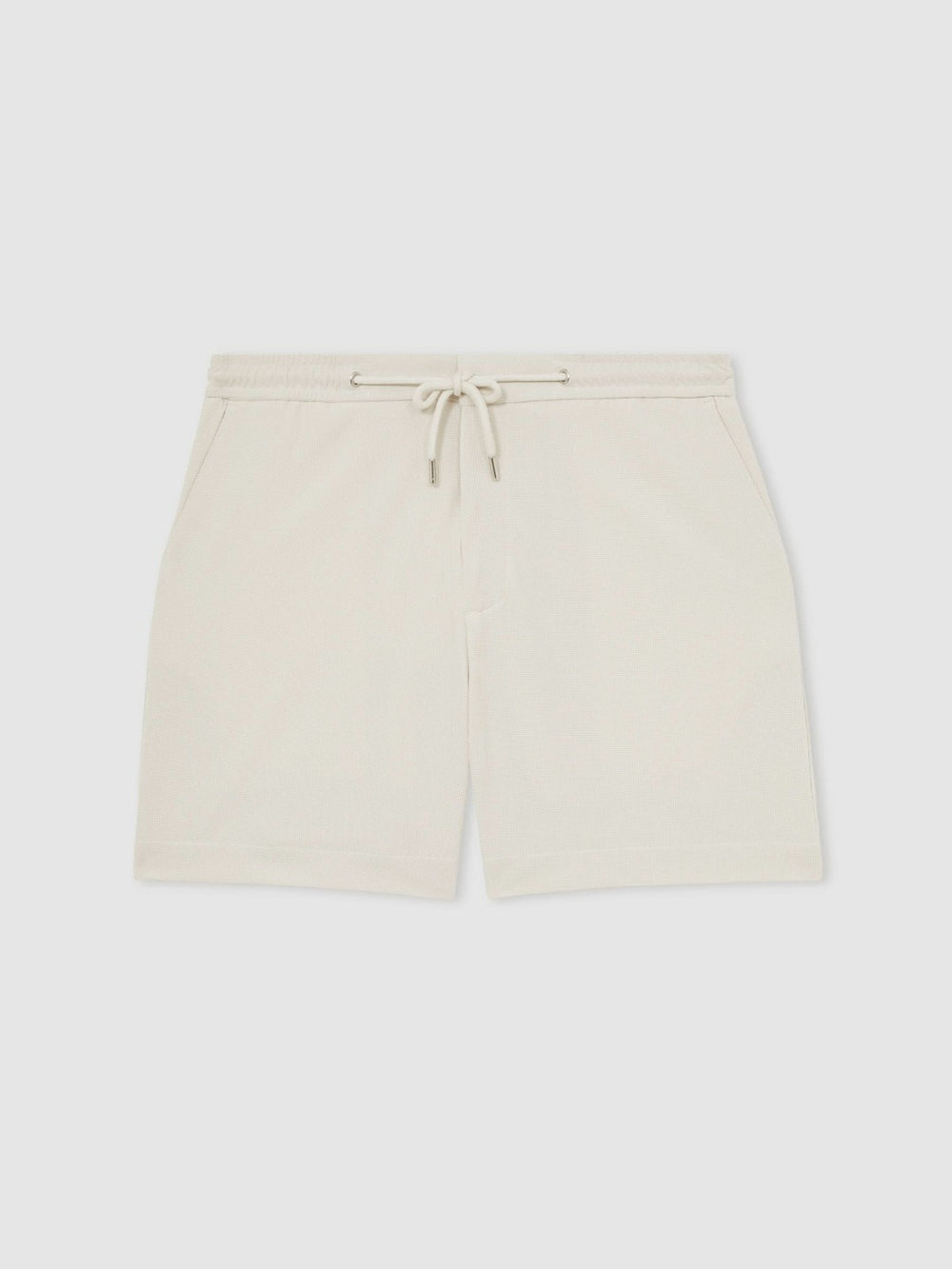 Reiss | Textured Drawstring Shorts in Stone