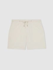 Reiss | Textured Drawstring Shorts in Stone