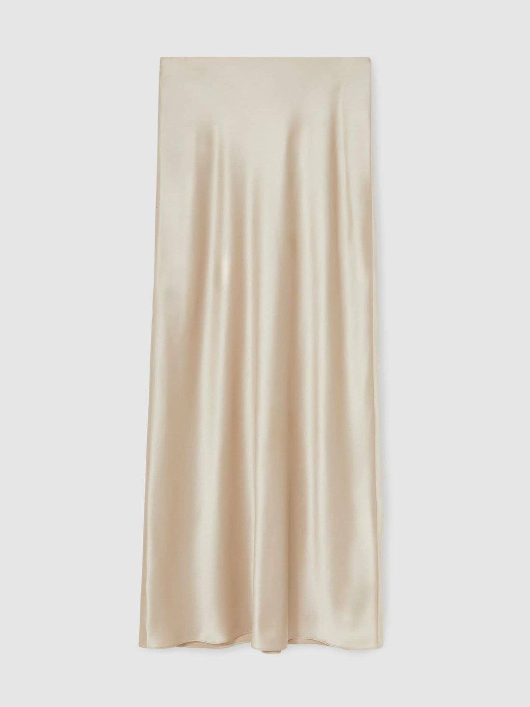 Reiss | Silk Slip Maxi Skirt in Champagne Neutral