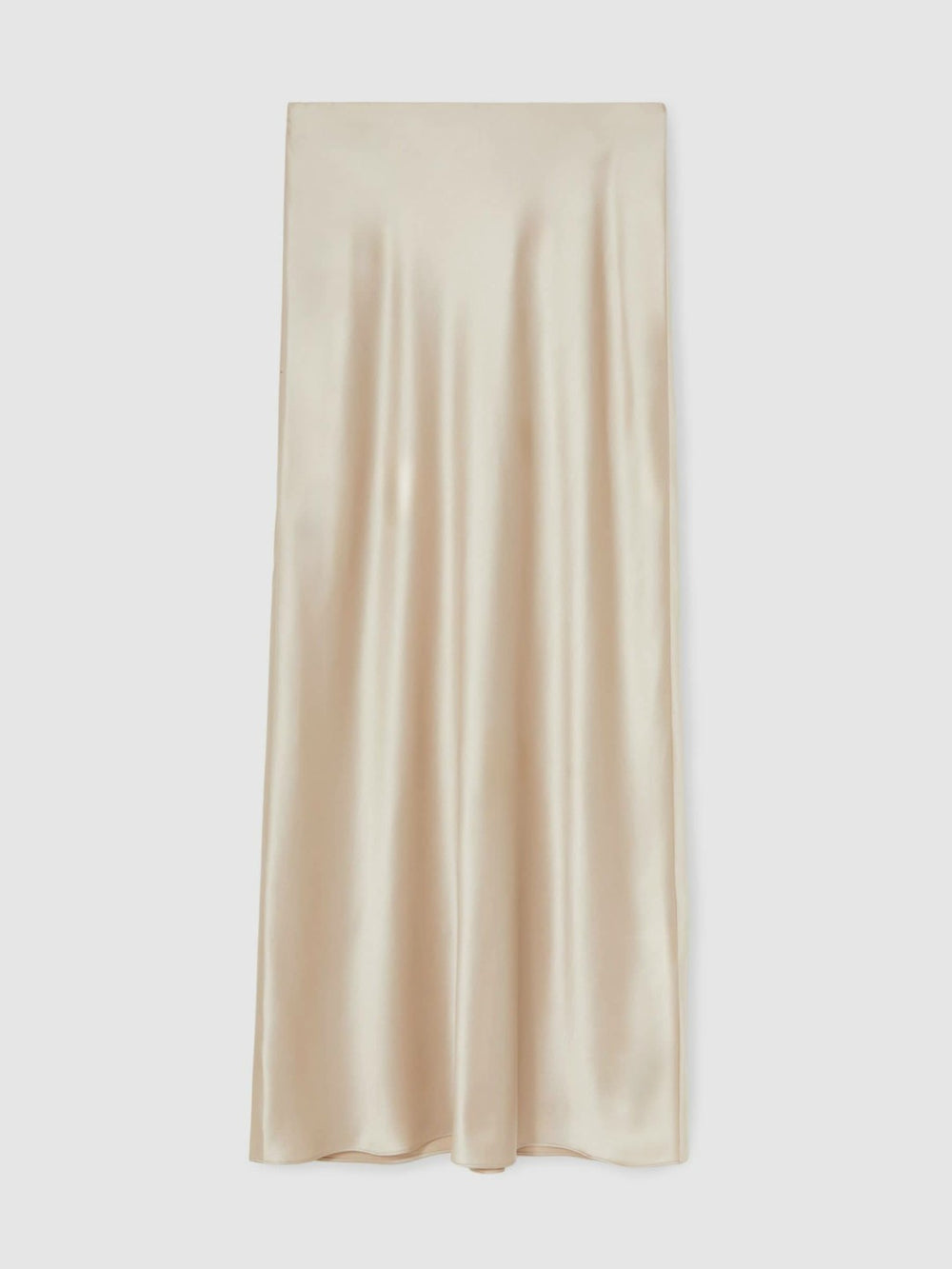 Reiss | Silk Slip Maxi Skirt in Champagne Neutral