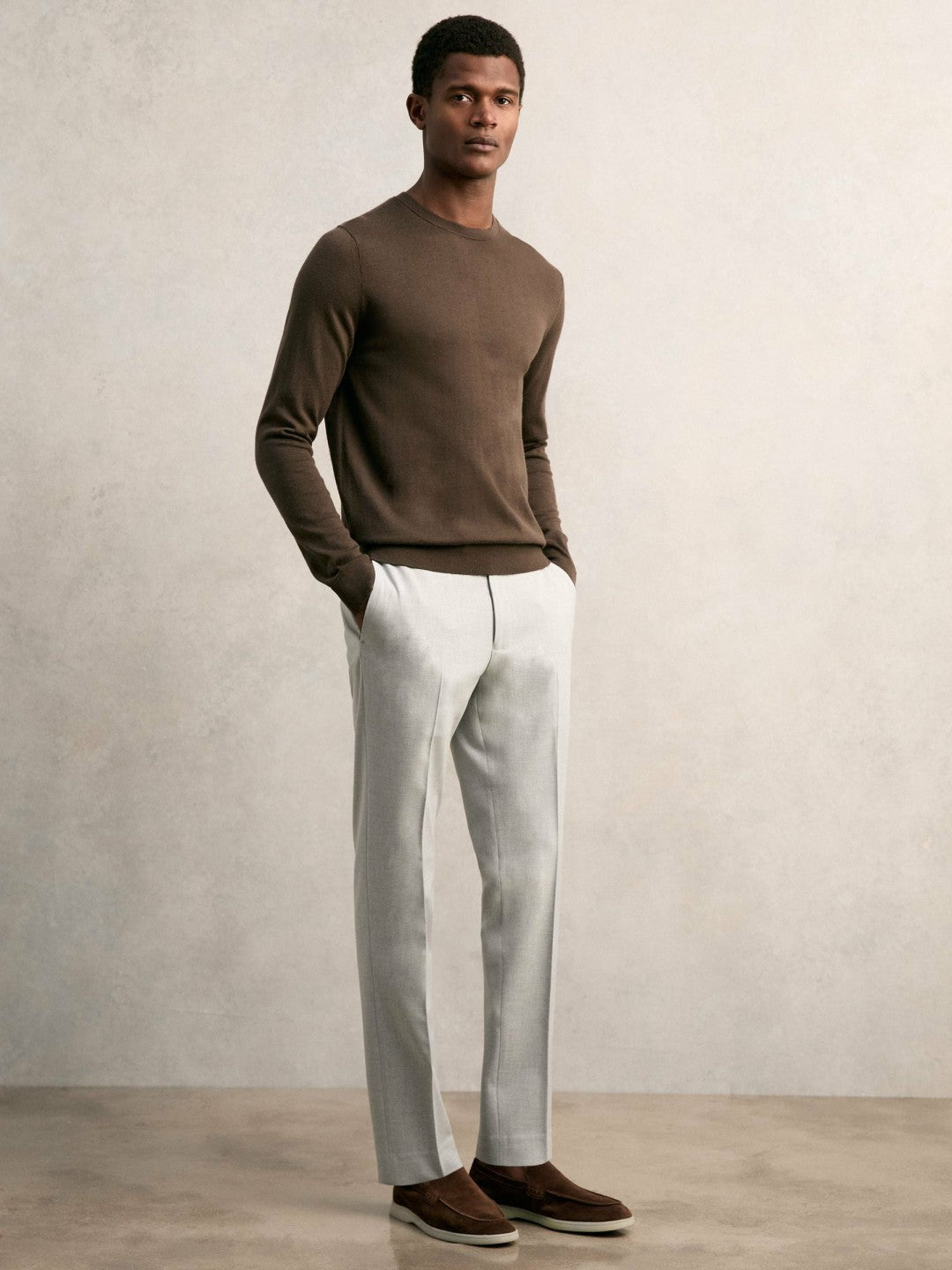 Reiss | Slim-Fit Internal-Drawstring Trousers in Grey