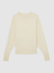 Reiss | Wool-Blend Reverse-Seam Batwing Jumper With Cashmere in Cream