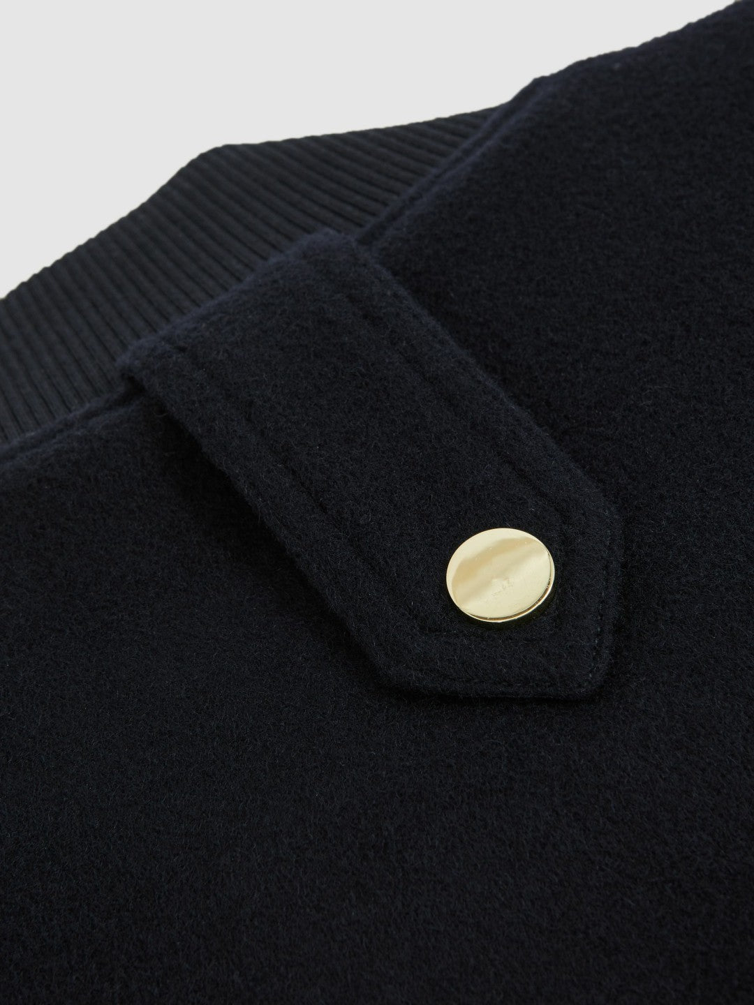 Reiss | Brushed Wool Epaulette Bomber Jacket in Navy