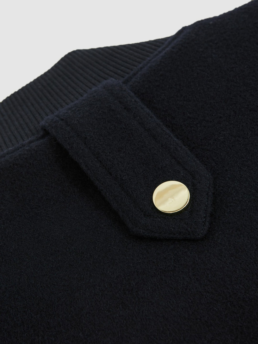 Reiss | Brushed Wool Epaulette Bomber Jacket in Navy