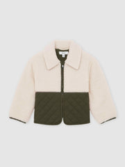 Reiss | 9-13 yrs Quilted Borg Jacket in Ecru