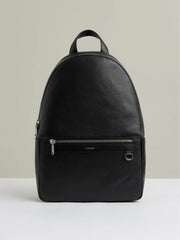 Reiss | Micro-Grain Leather Backpack in Black