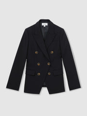 Reiss | Wool-Blend Double-Breasted Blazer in Navy