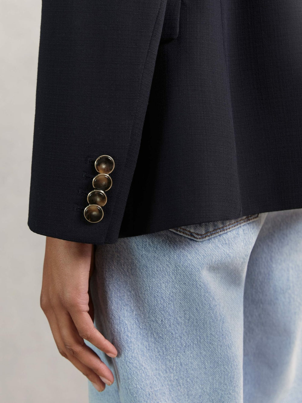 Reiss | Wool-Blend Double-Breasted Blazer in Navy