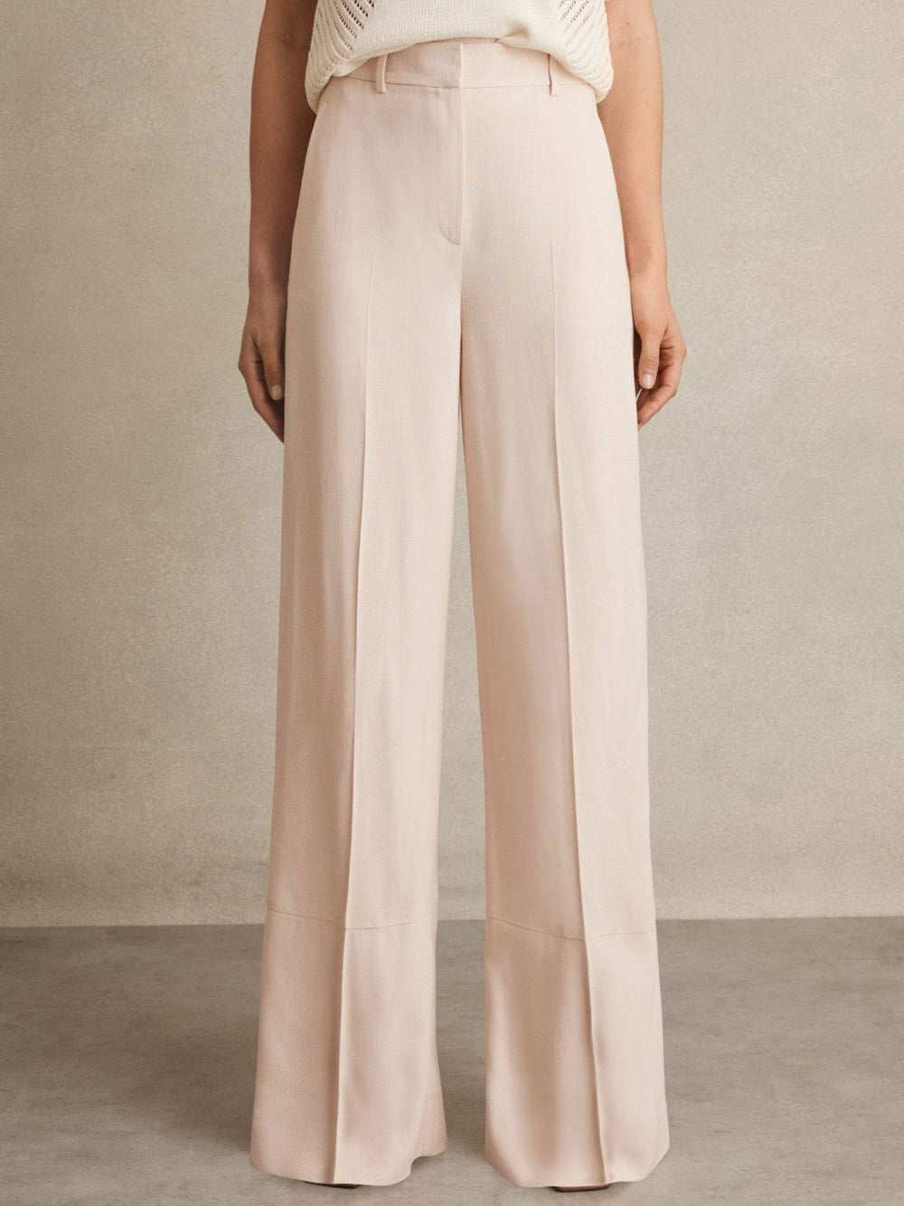 Reiss | Wide-Leg Suit Trousers in Pink