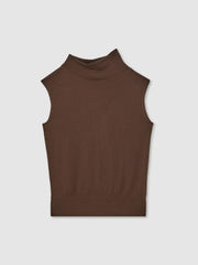 Reiss | Wool Slouched Sleeveless Top in Chocolate