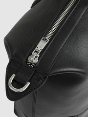 Reiss | Micro-Grain Leather Holdall in Black