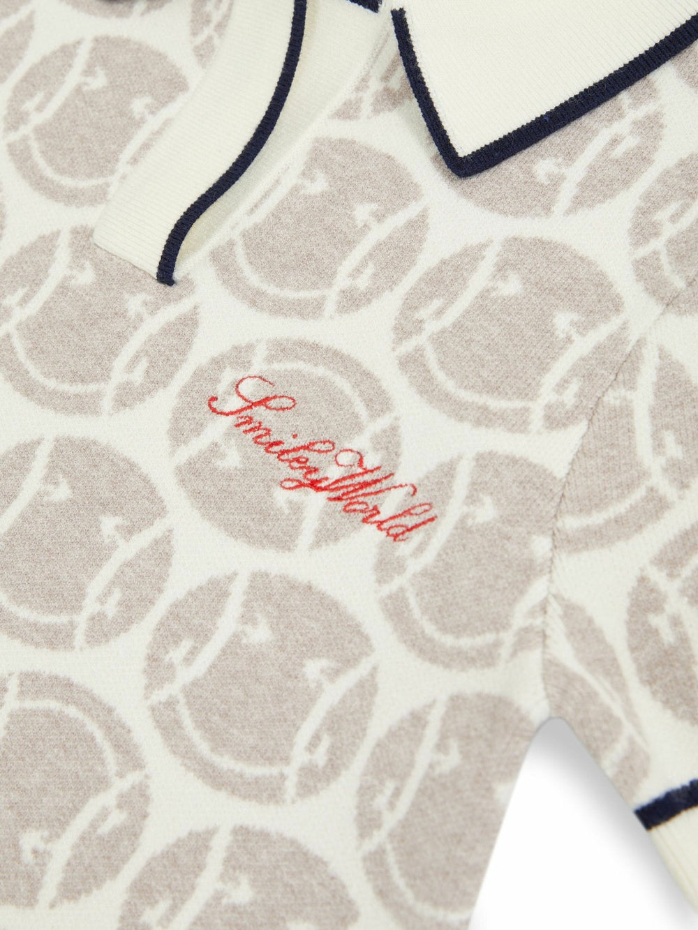 Reiss | 4-9 yrs SmileyWorld Knitted Polo Dress in Off White