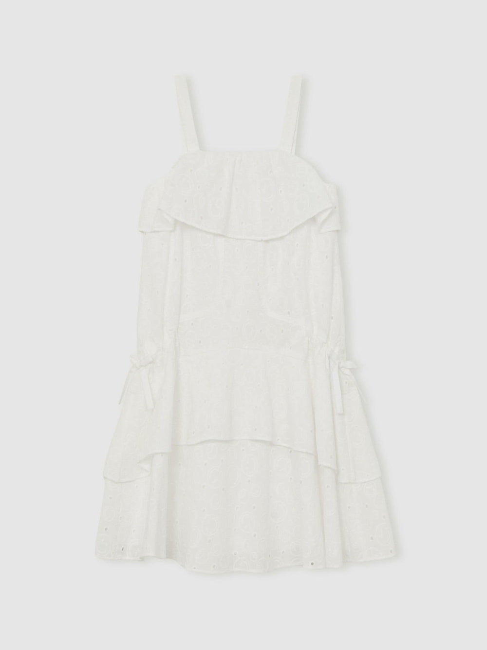 Reiss | 13-14 yrs SmileyWorld Broderie Logo Dress in Ivory