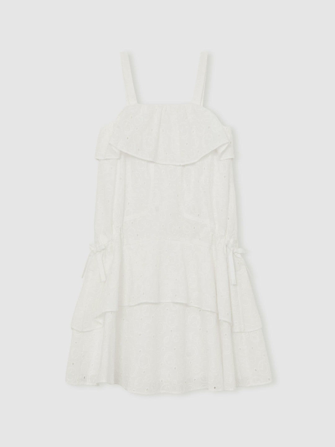 Reiss | 13-14 yrs SmileyWorld Broderie Logo Dress in Ivory