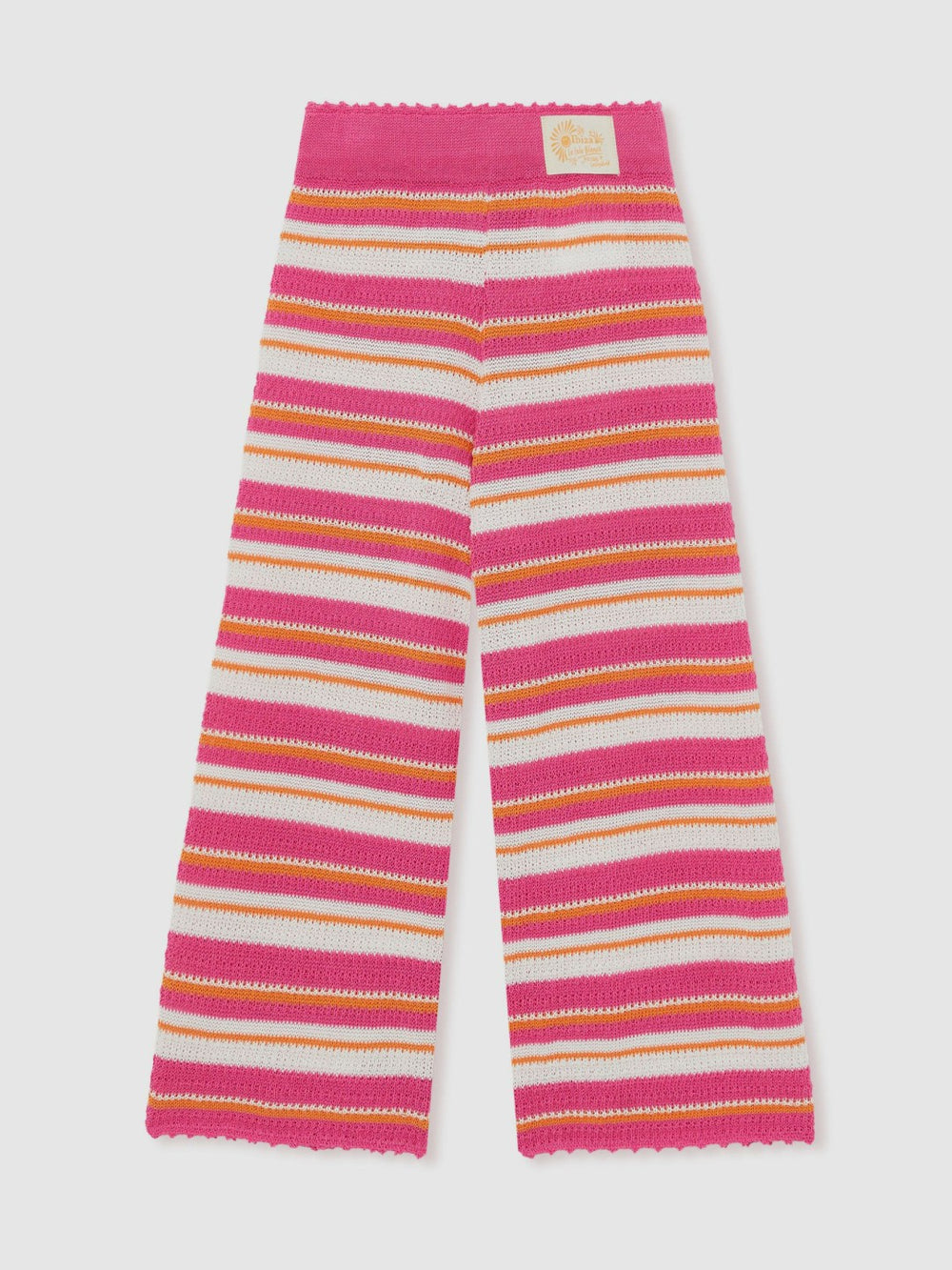 Reiss | 9-13 yrs SmileyWorld Stripe Knit Trousers in Pink