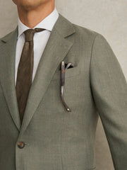 Reiss | Wool-Blend Single-Breasted Blazer Slim-Fit in Sage Green
