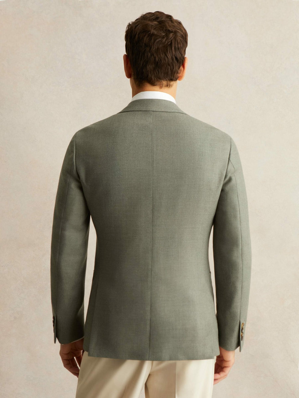 Reiss | Wool-Blend Single-Breasted Blazer Slim-Fit in Sage Green