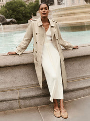 Reiss | Petite Hooded Insert Trench Coat in Stone