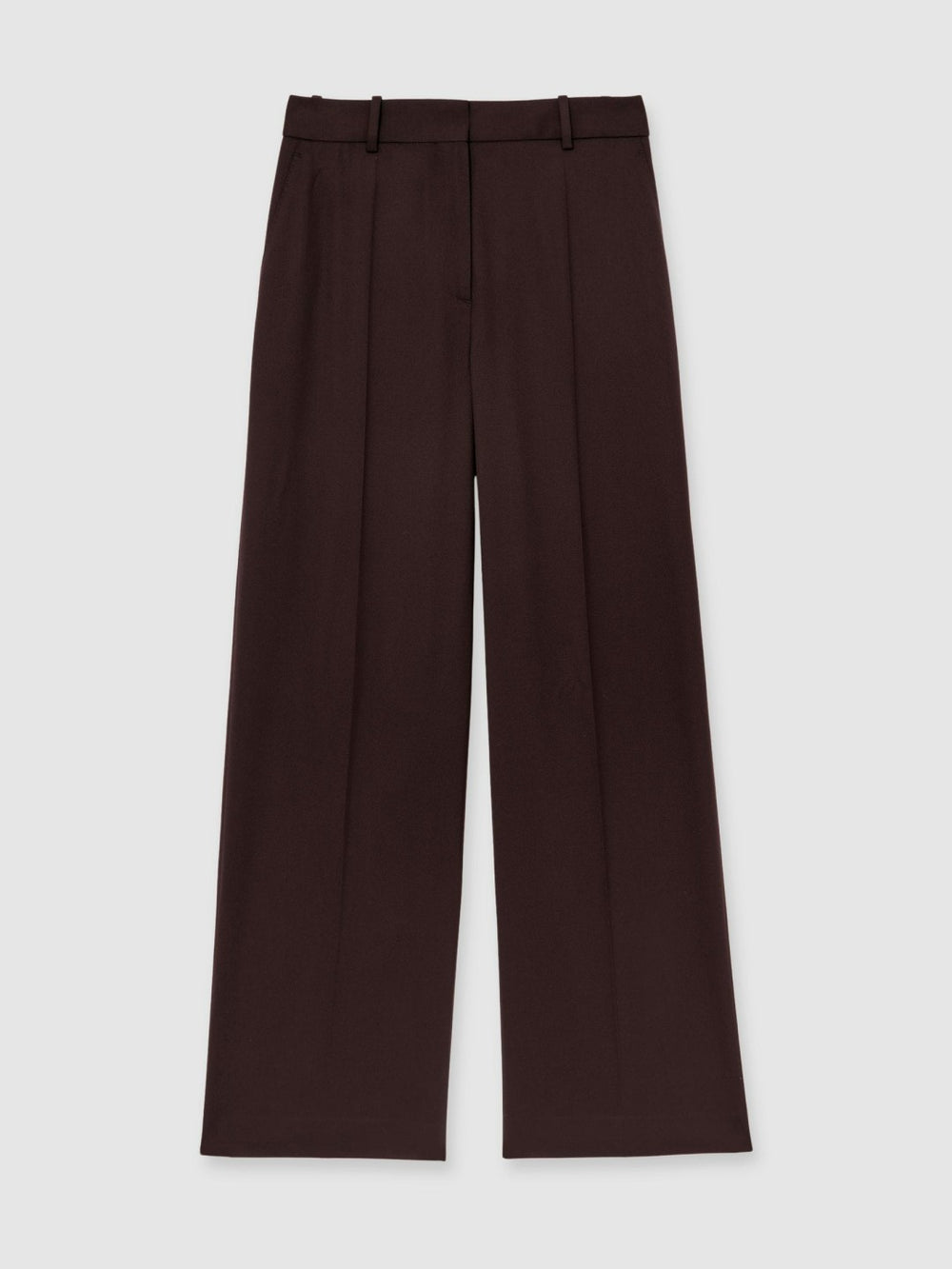 Reiss | Petite Wool-Blend Wide-Leg Suit Trousers in Aubergine