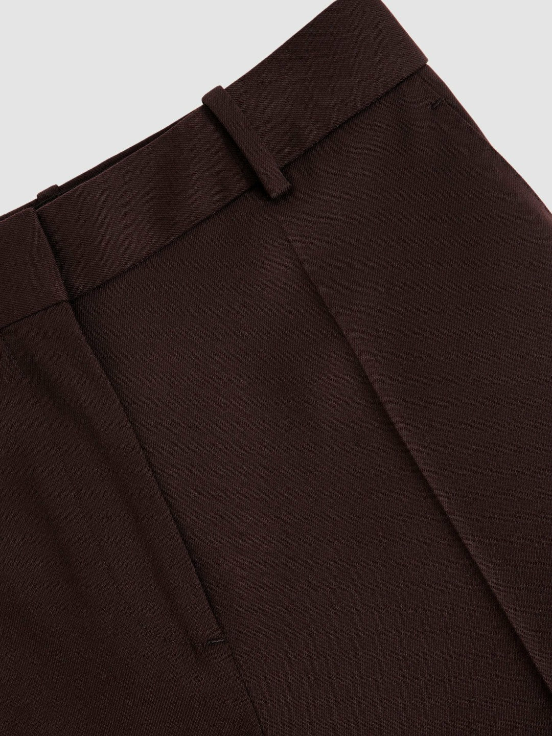 Reiss | Petite Wool-Blend Wide-Leg Suit Trousers in Aubergine