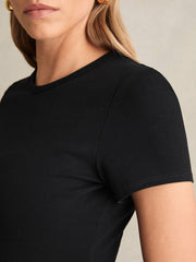 Reiss | Stretch-Cotton Crew-Neck T-Shirt in Black