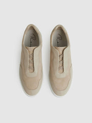 Reiss | Leather Elasticated-Lace Trainers in Ecru