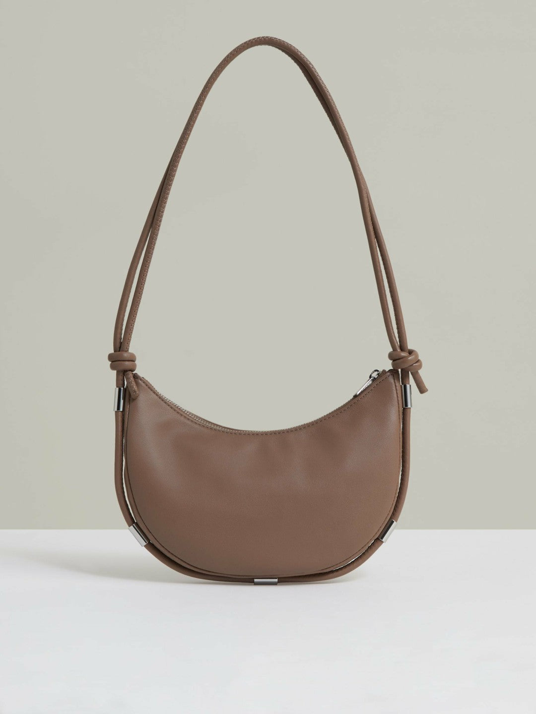 Reiss | Leather Rope Strap Shoulder Bag in Neutral
