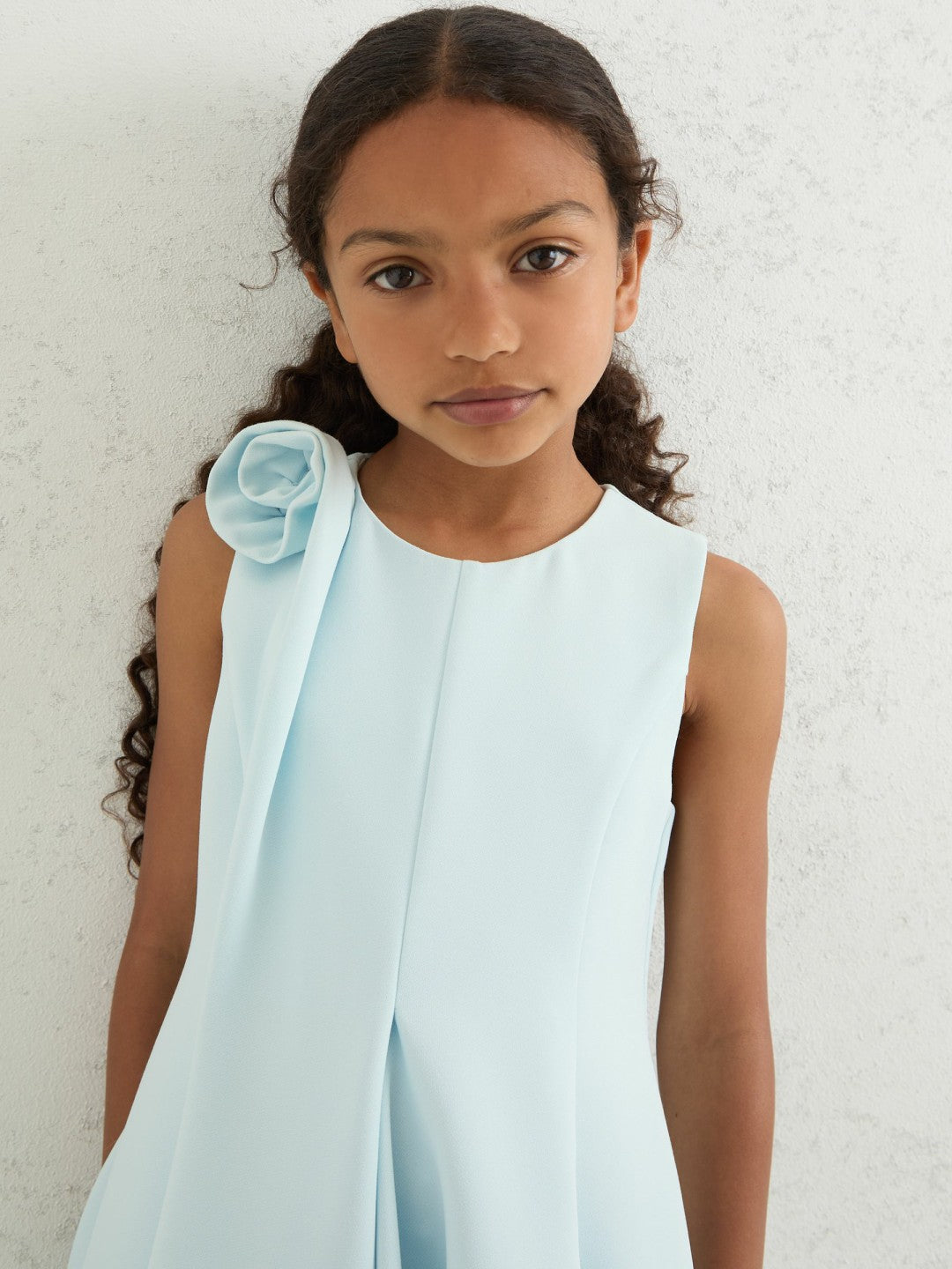 Reiss | 4-9 yrs Flower-Detail Fit-And-Flare Dress in Blue
