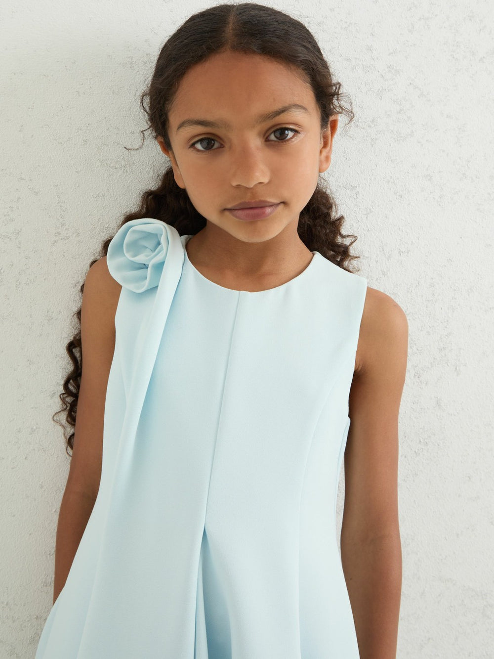 Reiss | 4-9 yrs Flower-Detail Fit-And-Flare Dress in Blue