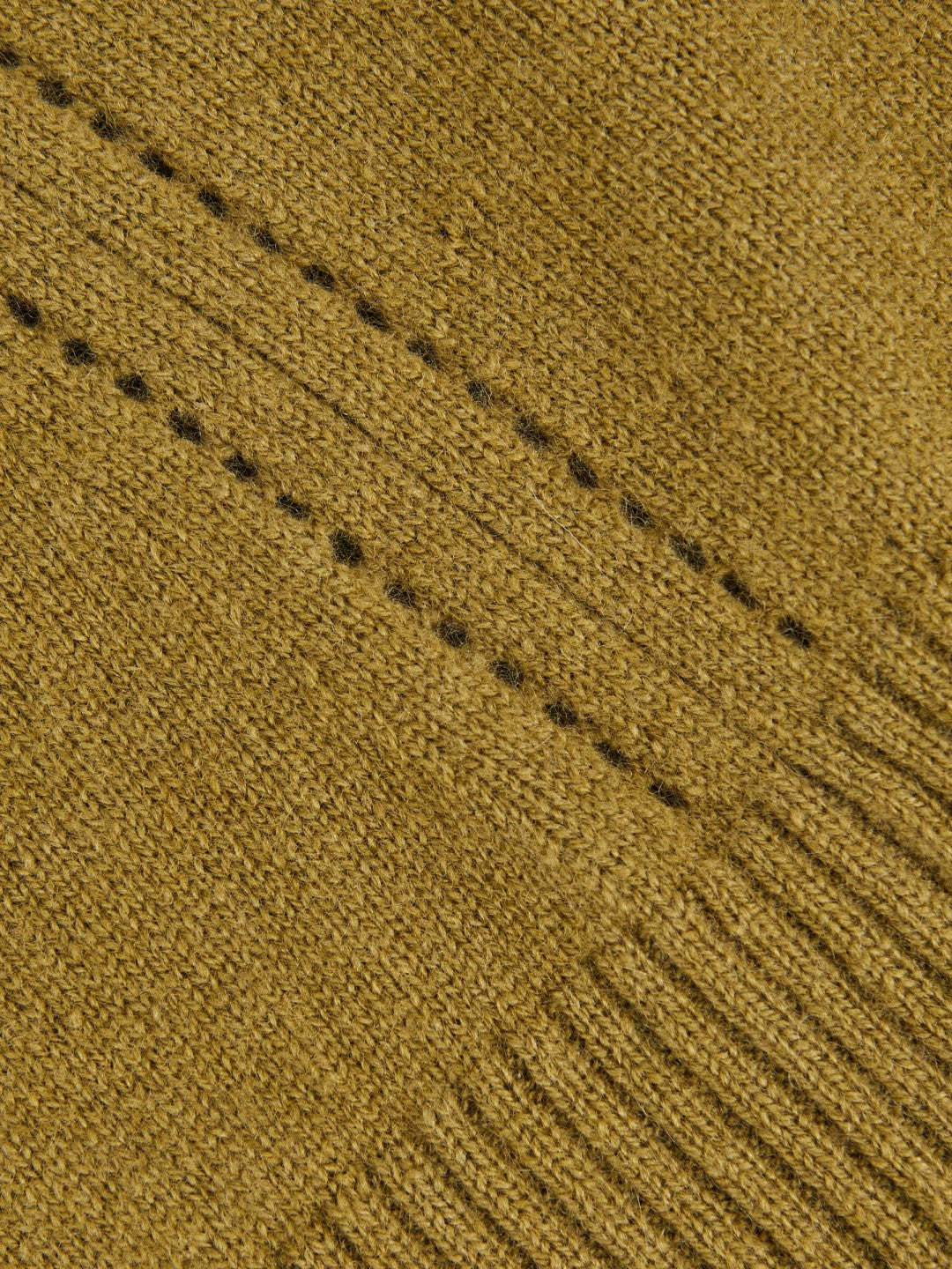 Reiss | 9-13 yrs Wool-Blend Open-Stitch Jumper with Cashmere in Khaki Green