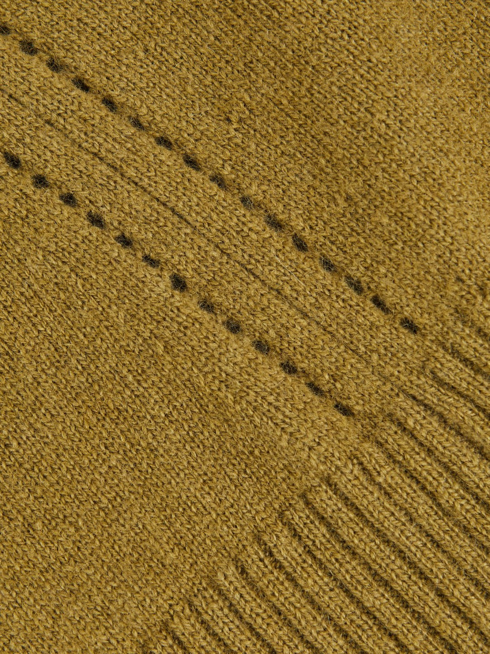 Reiss | 9-13 yrs Wool-Blend Open-Stitch Jumper with Cashmere in Khaki Green