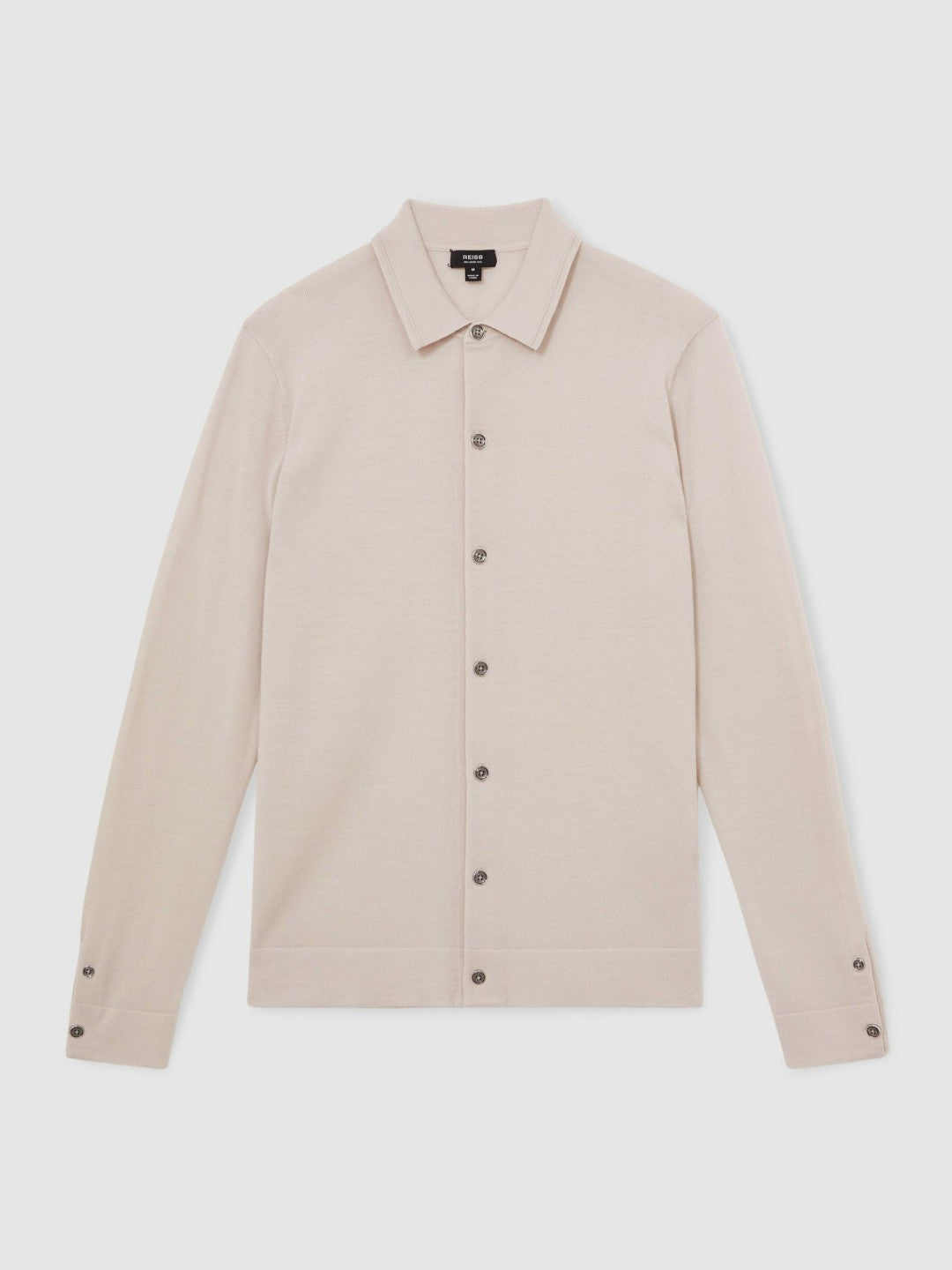 Reiss | Merino Wool Button-Through Cardigan in Beige