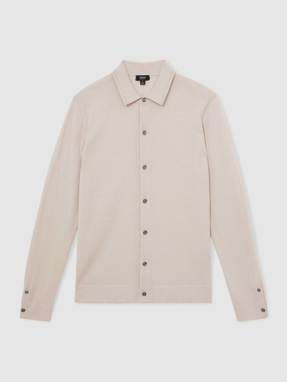 Reiss | Merino Wool Button-Through Cardigan in Beige