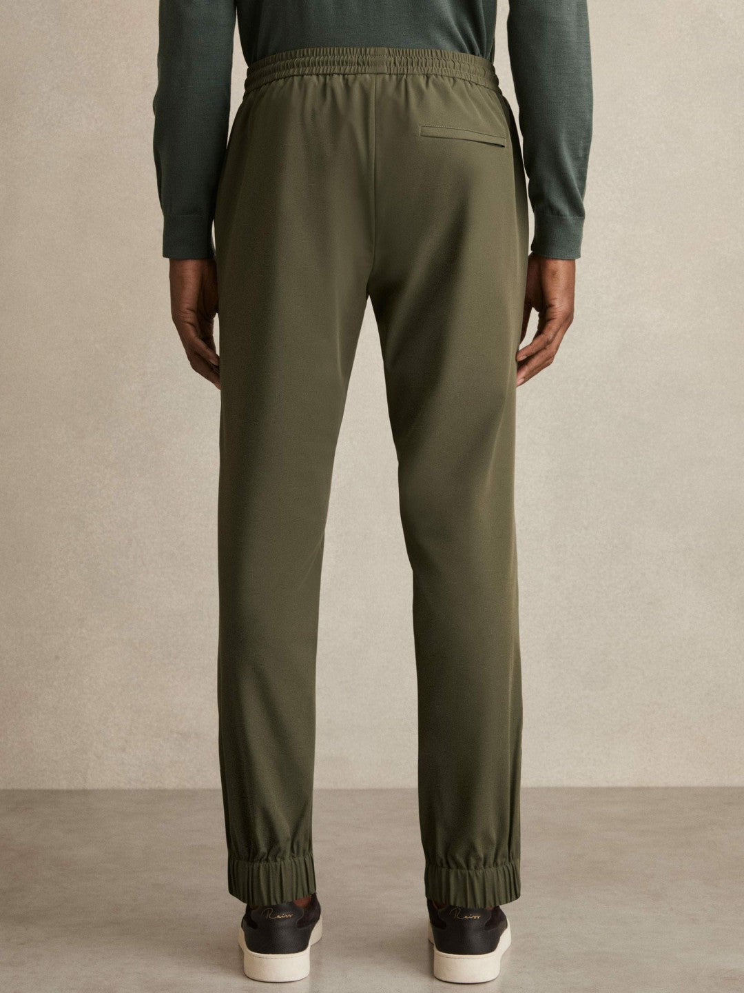 Reiss | Drawstring Technical Cuffed Trousers in Green
