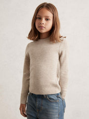 Reiss | 9-13 yrs Wool-Blend Open-Stitch Jumper with Cashmere in Oatmeal