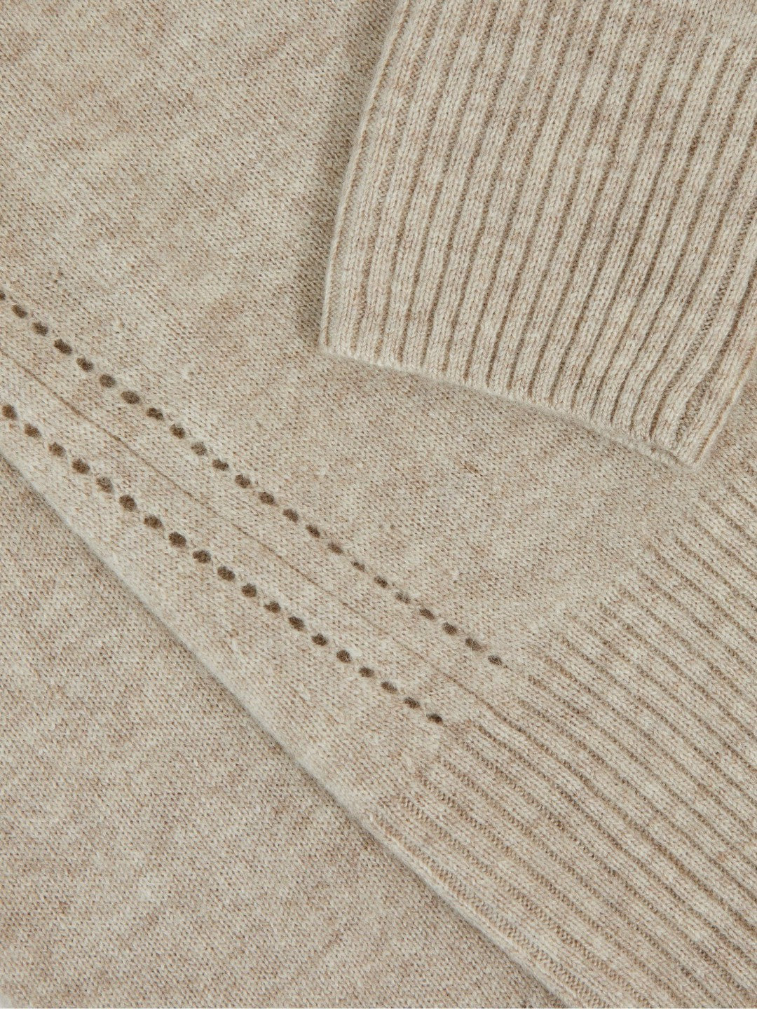 Reiss | 9-13 yrs Wool-Blend Open-Stitch Jumper with Cashmere in Oatmeal