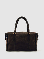 Reiss | Suede Braided-Strap Bowling Bag in Chocolate