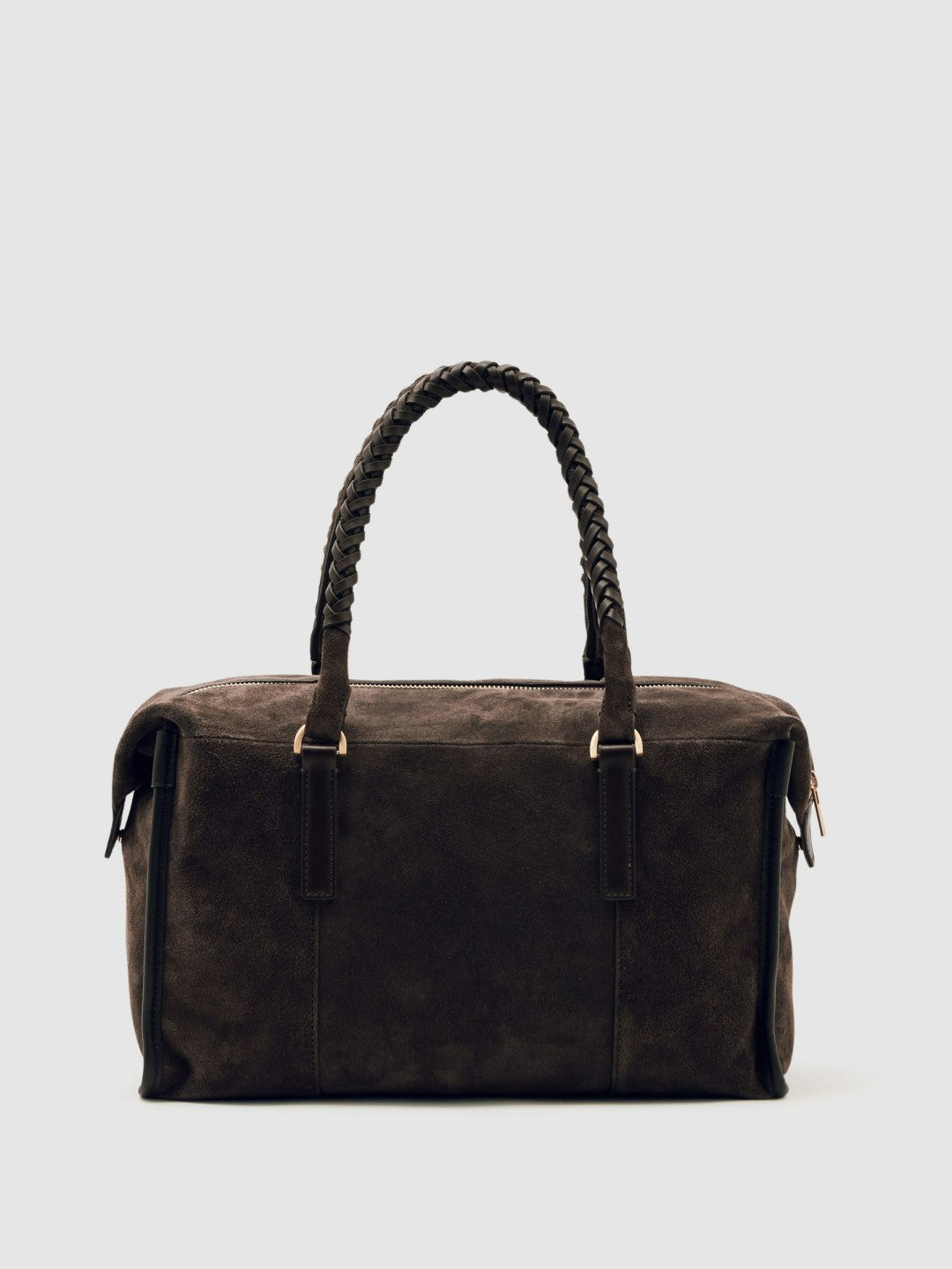 Reiss | Suede Braided-Strap Bowling Bag in Chocolate