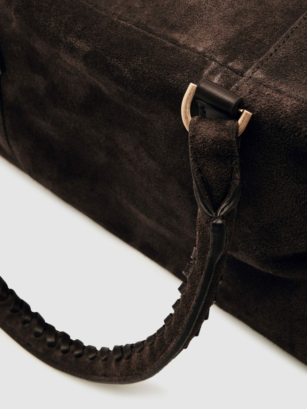 Reiss | Suede Braided-Strap Bowling Bag in Chocolate
