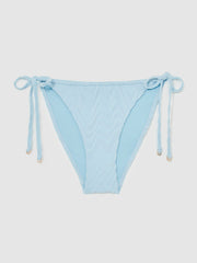 Reiss | Textured Wave Bikini Bottoms in Blue