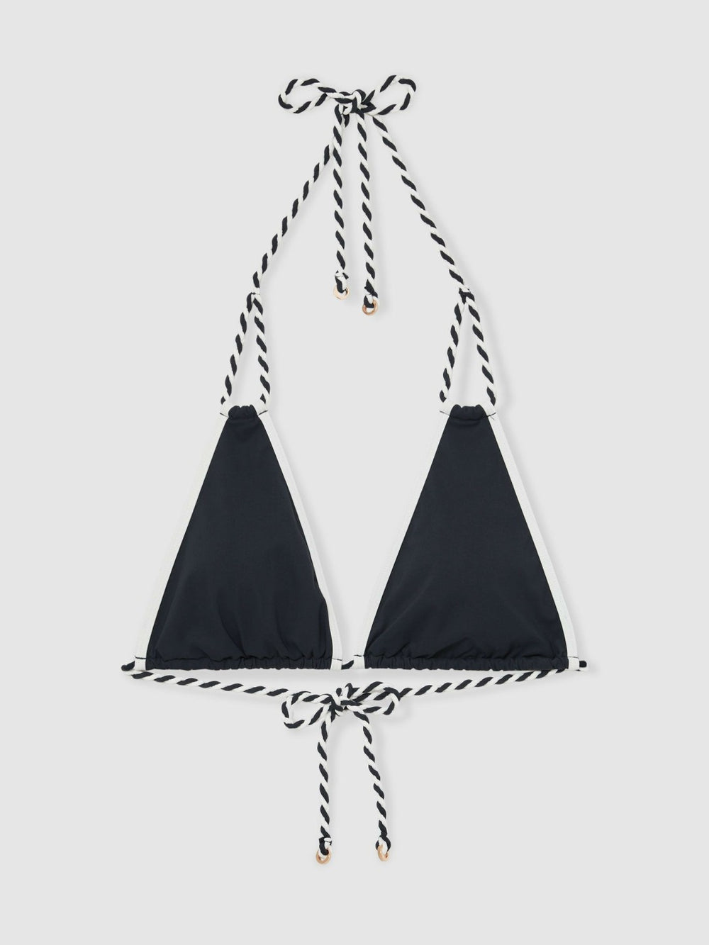 Reiss | Triangle Twist-Strap Bikini Top in Navy/White