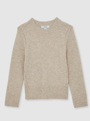Reiss | 3-9 yrs Wool-Blend Open-Stitch Jumper with Cashmere in Oatmeal