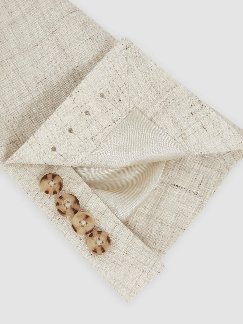 Reiss | Linen-Cotton Single-Breasted Suit Blazer Slim-Fit in Stone