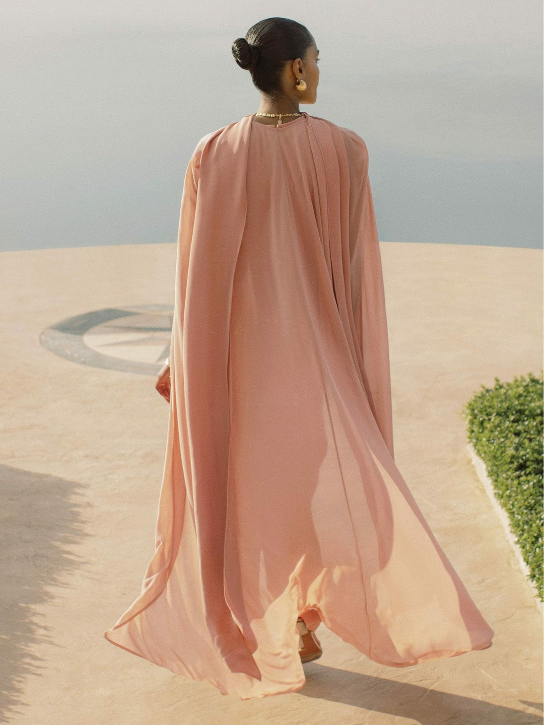 Reiss | Wide-Leg Cape Jumpsuit in Pink