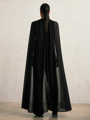 Reiss | Wide-Leg Cape Jumpsuit in Black