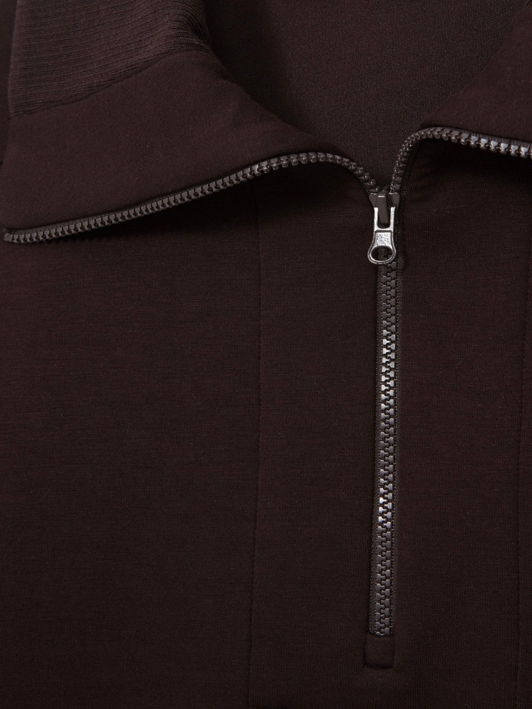 Reiss | Interlock Half Zip Drawstring Hem Sweatshirt in Plum