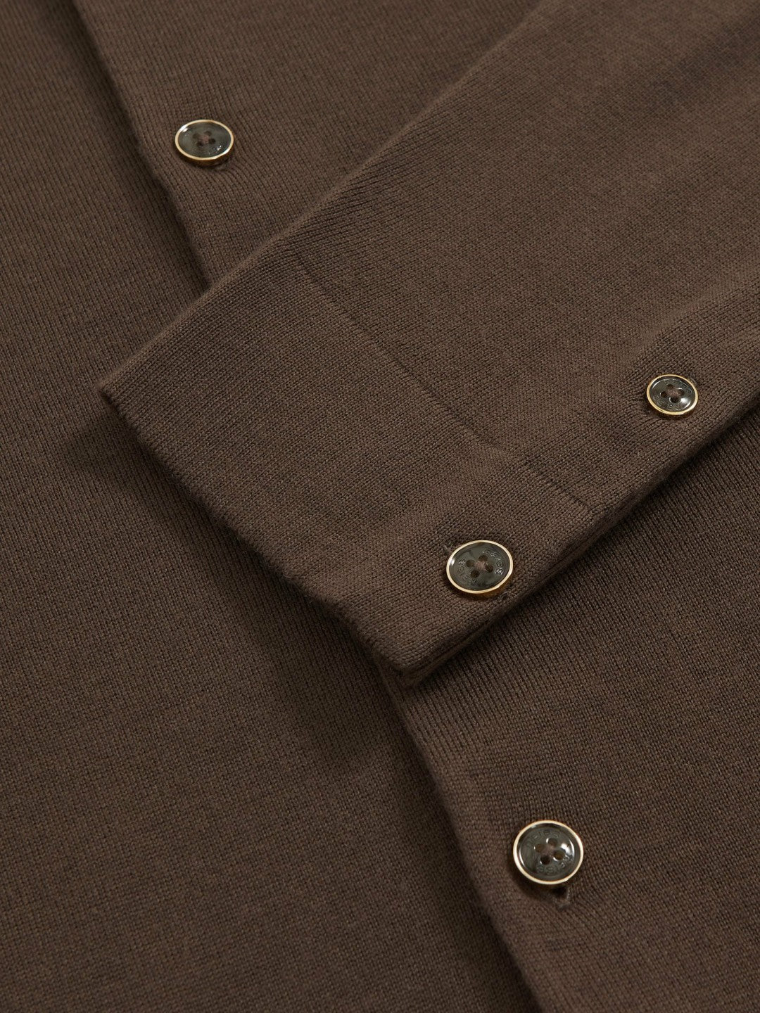 Reiss | Merino Wool Button-Through Cardigan in Chocolate Brown