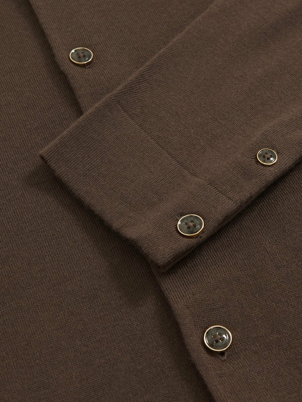 Reiss | Merino Wool Button-Through Cardigan in Chocolate Brown